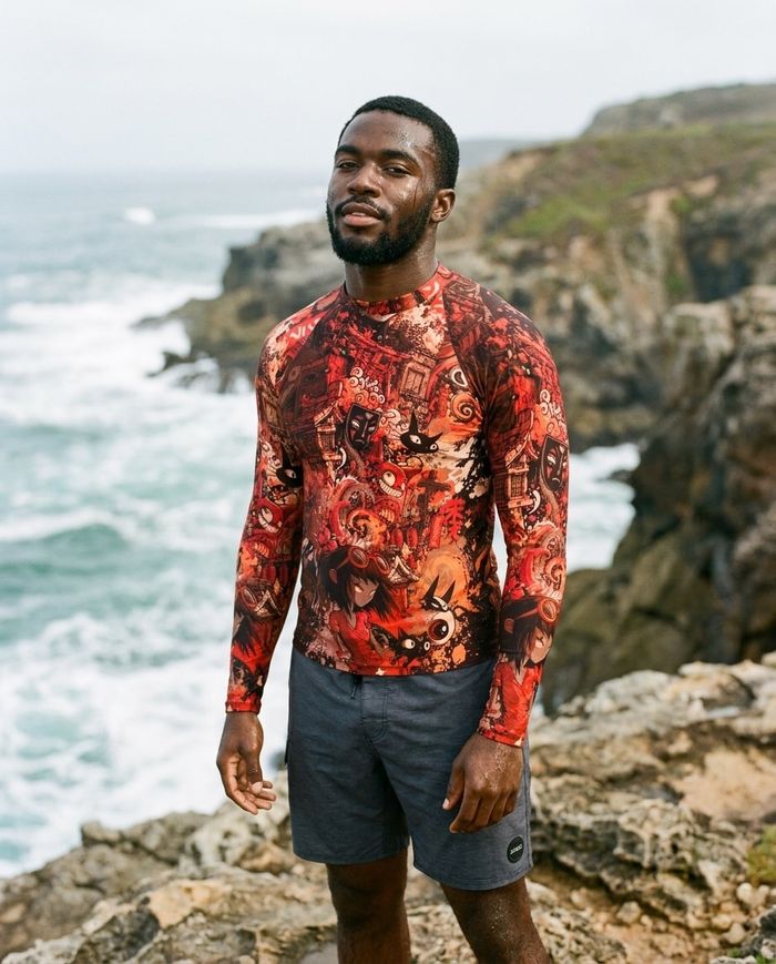 Rashguard — Men's Burnt Sienna Bakeneko