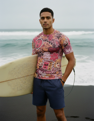 Neon Pink Yurei Rash Guard Men's Rashguard — Lolekai