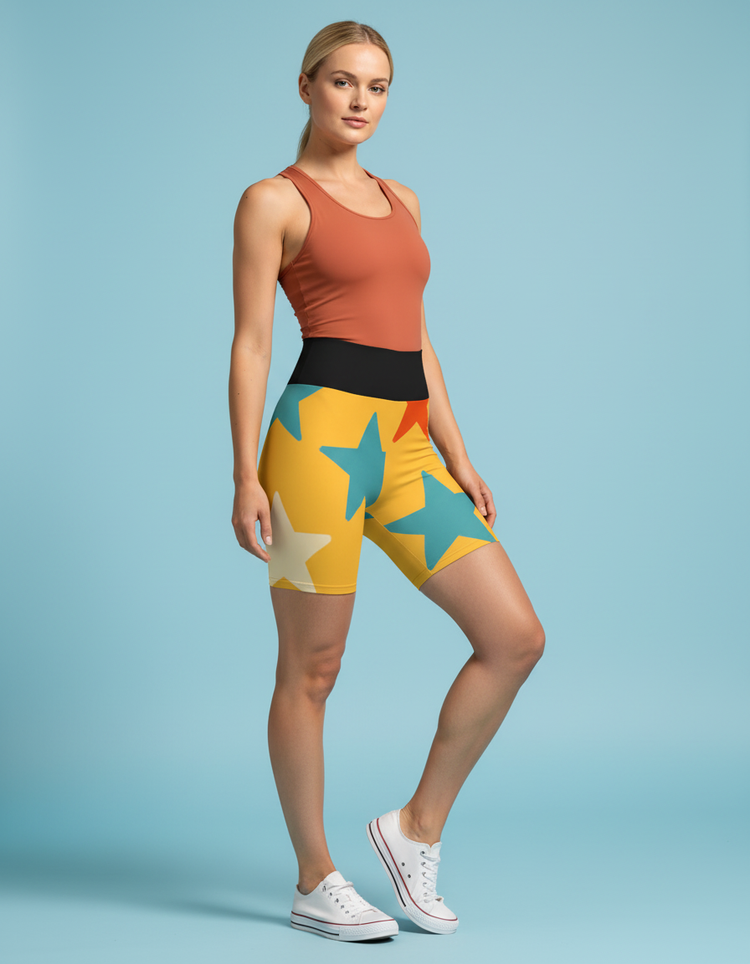 Galactic Flow Nebula Yoga Shorts