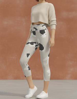 White Onyx Eclipse Capri Yoga Leggings Capri Yoga Leggings — Dripper