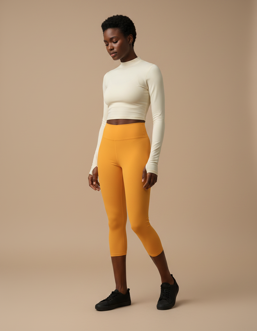 Capri-Yoga Leggings in Mango
