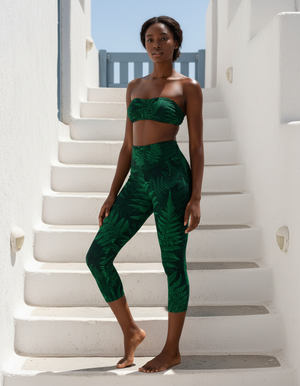 Emerald Leggings Capri Yoga Leggings — Dripper