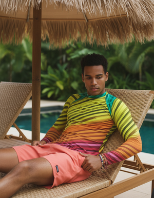 Lime Prism Rash Guard Men's Rashguard — Dripper
