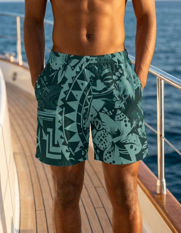 Men's Swim Trunks in Alexandrite Koa Lehua