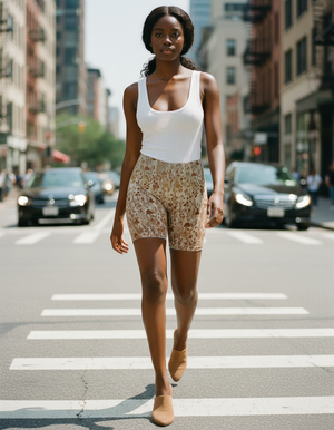 Coffee Bean Meadow women's short shorts
