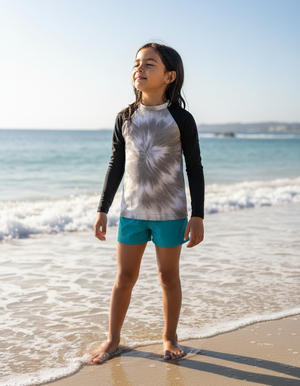 Girls White Onyx Glacier girls rashguards