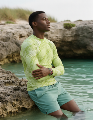 Lime Eclipse Rash Guard Men's Rashguard — Dripper