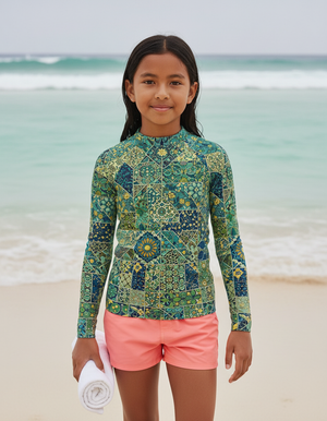 Lime Riad Rash Guard Kids Rash Guard — Dripper