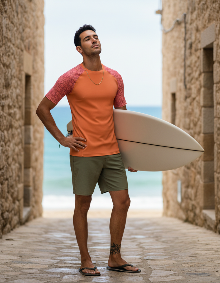 Men's Bicolor Patterns Rash Guard