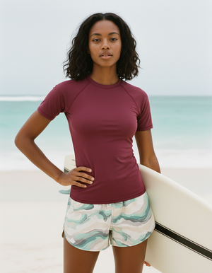 Burgundy Rash Guard bikini — Lolekai