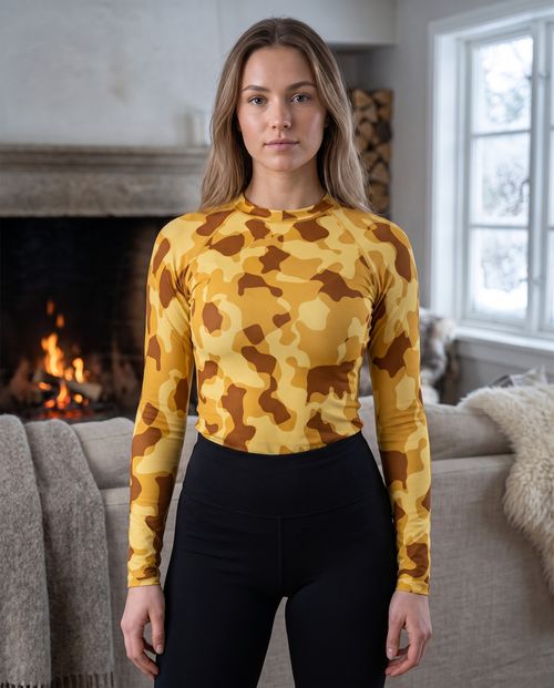 Lemon Yellow Phantom Base Layer Women's Rashguard — Lolekai