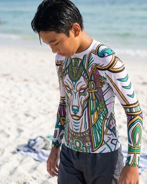 Boys Neon Anubis (White) boys youth rashguards