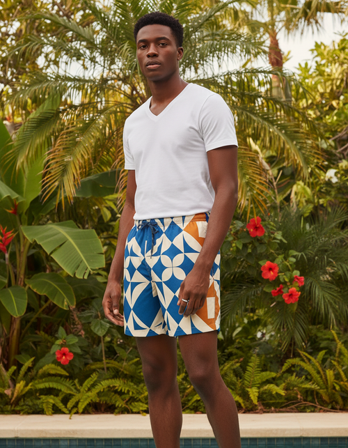 Mosaic men's swim trunks