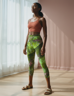 Lime Prism capri yoga leggings