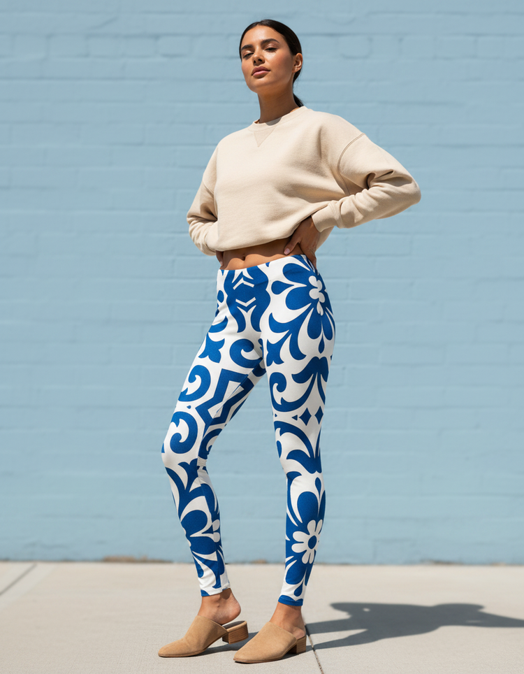Women's Lisbon-Blue Azulejo Leggings