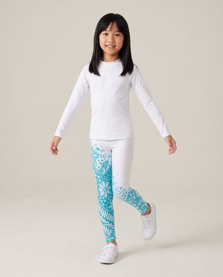 Geometric Flow Aksara Girls Leggings