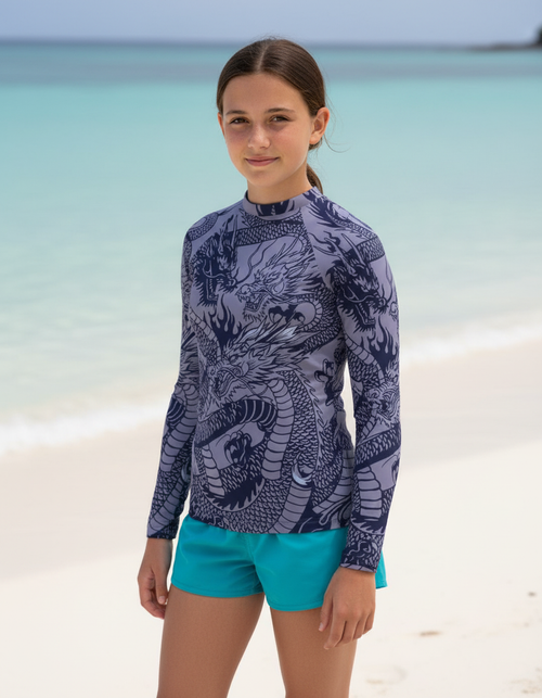 Indigo Ember Youth Rash Guard Youth Rash Guard — Lolekai