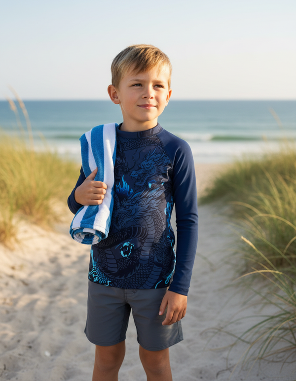 Boys Navy Ember Rash Guard