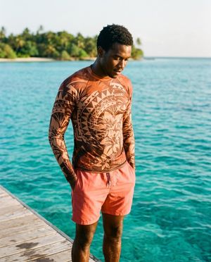 Men's Burnt Sienna Koa Kai men's rashguards