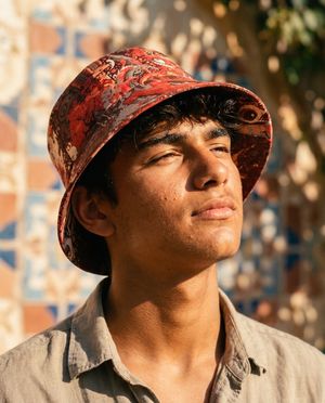 Coral Bakeneko bucket hats