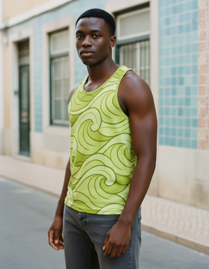 Runway Chartreuse Ebb Tank Top Men's Tank Top — Dripper