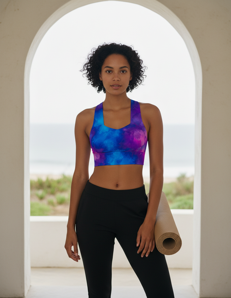 Icy Wave Ice-dye Longline Sports Bra