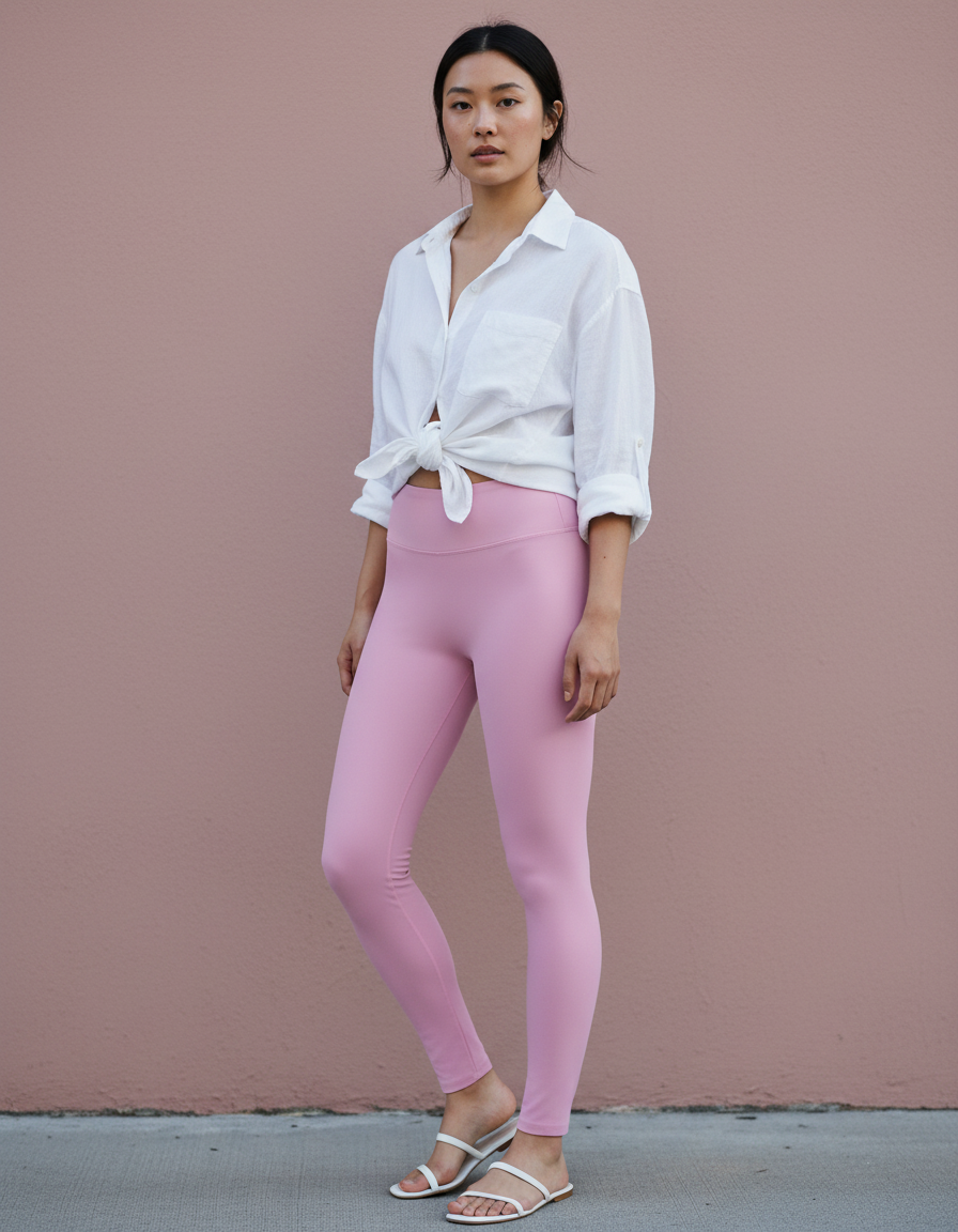Full-Length Leggings in Powder Pink
