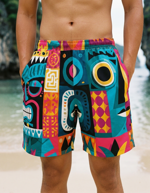 Moai men's swim trunks