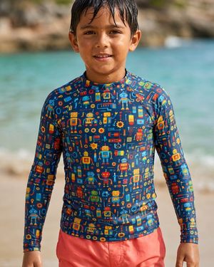 Boys Robots boys youth rashguards