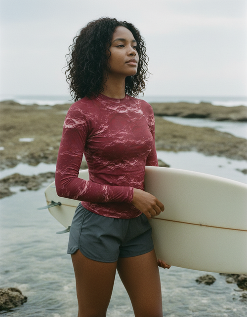 Women's Hot Pink Eclipse women's rashguards