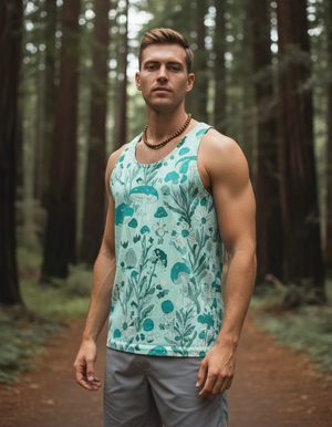 Turquoise Moss Tank Top Men's Tank Top — Dripper