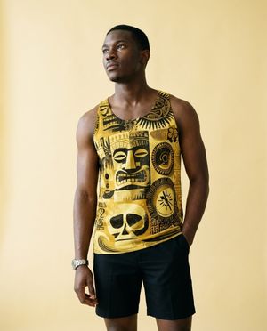 Men's Lemon Yellow Kahuna men's tank tops