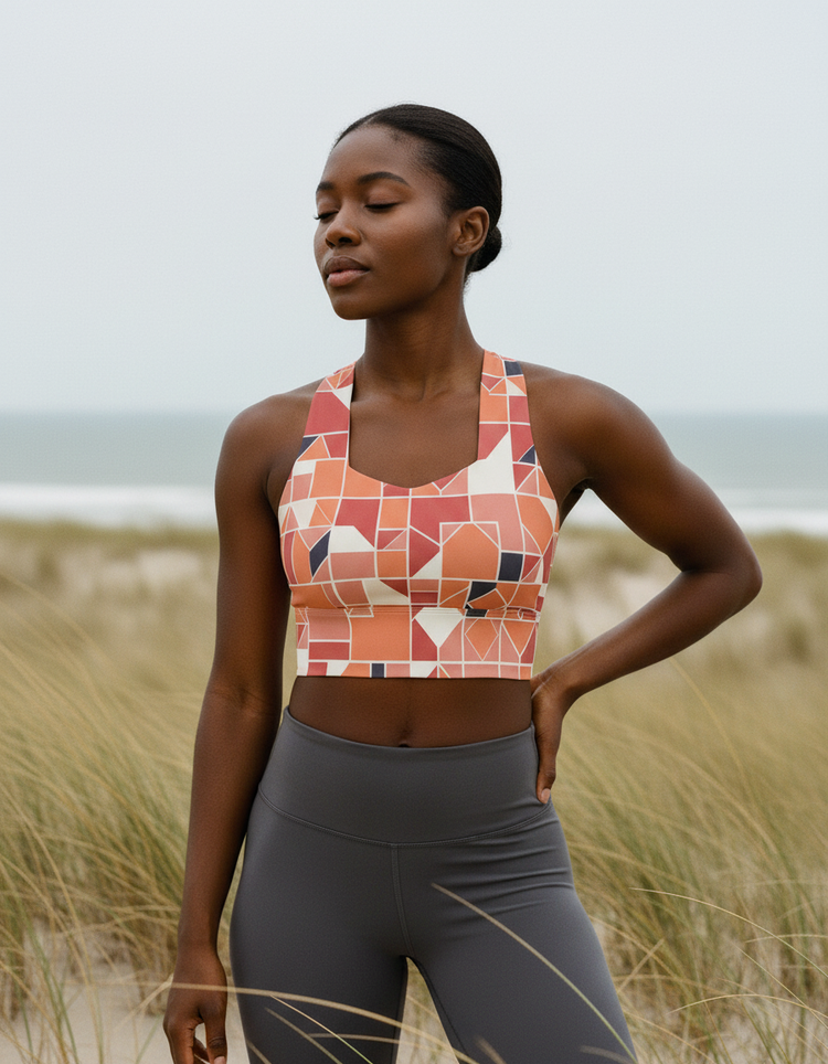 Dynamic Kaleidoscope Longline Sports Bra