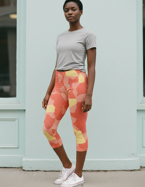 Fiery Red Aura Capri Leggings Capri Leggings — Dripper
