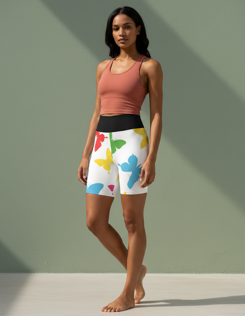 Lepidoptera Yoga Shorts Yoga Shorts — Dripper