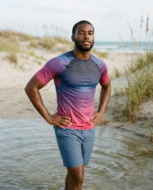 Men's Hot Pink Mosaic men's short-sleeve rashguards