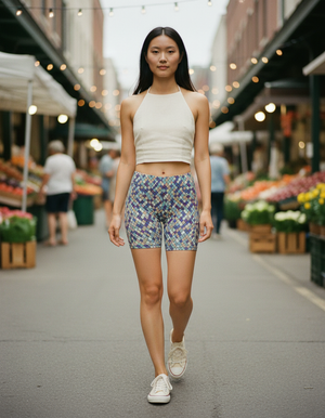 White Onyx Vortex women's short shorts