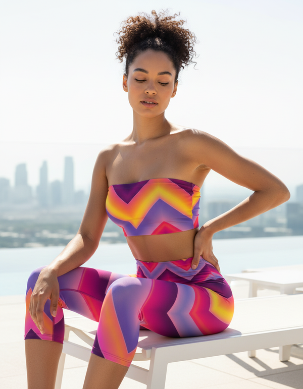 Chevron Collection capri yoga leggings