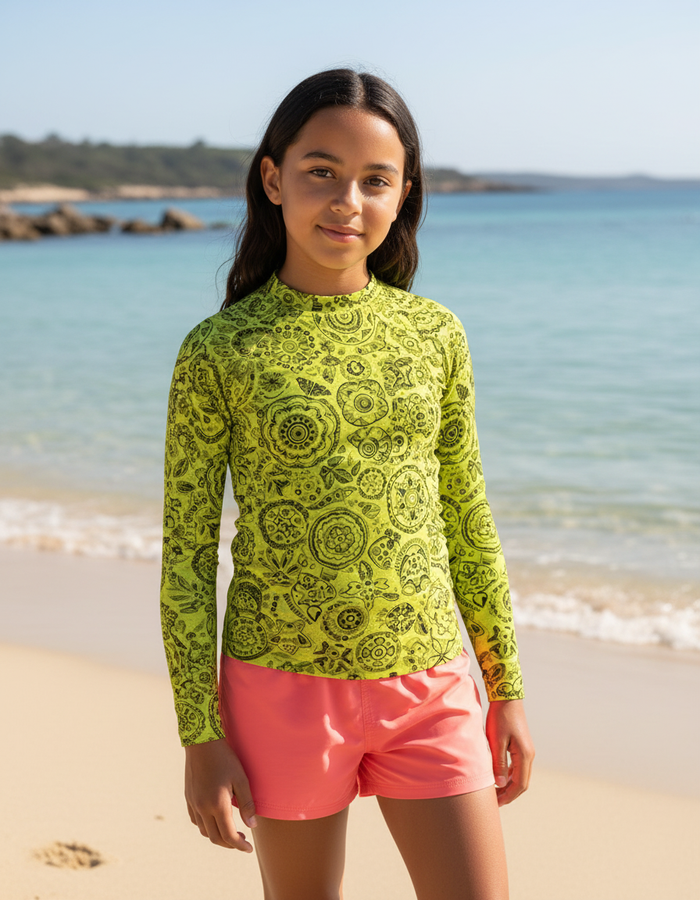 Rashguard — Youth Runway Chartreuse