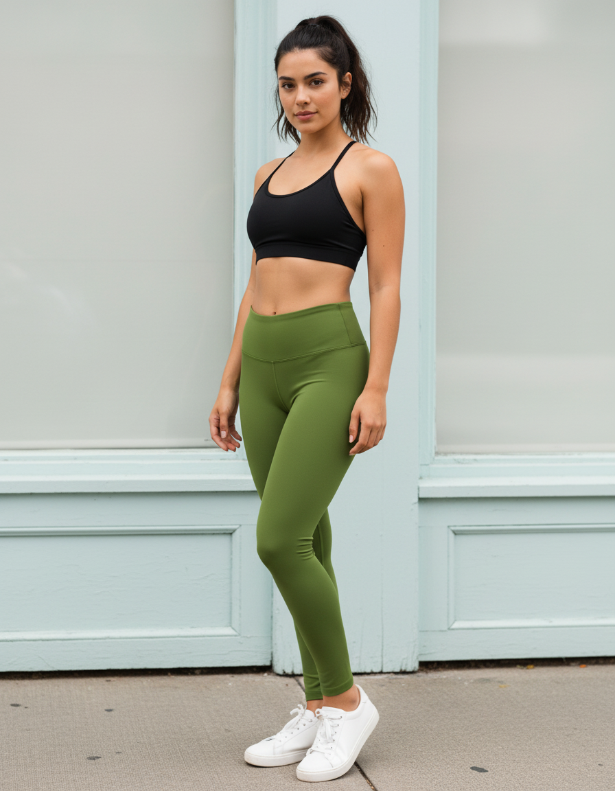 Full-Length Leggings in Olive Drab