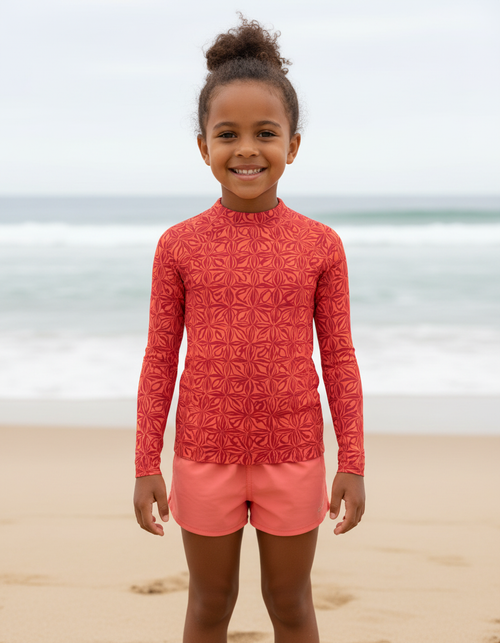 Kids Coral Chord Rash Guard Kids Rash Guard — Lolekai