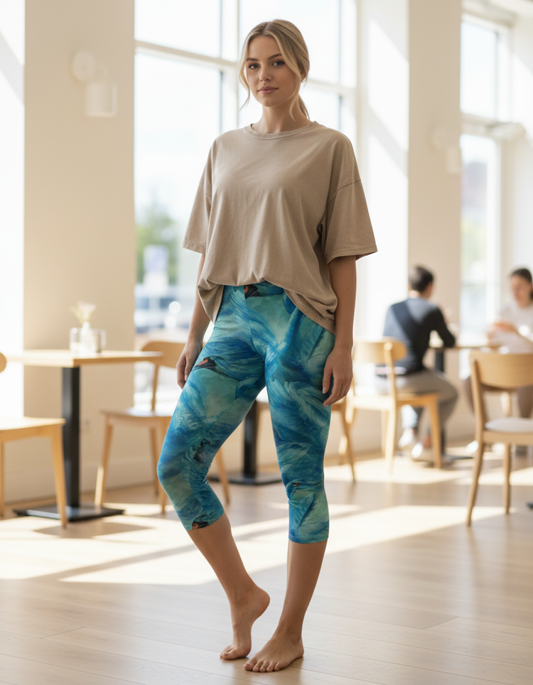 Women's Swan Capri Leggings