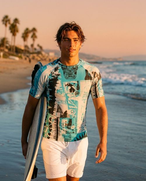 Tapestry Rash Guard Men's Rashguard — Lolekai