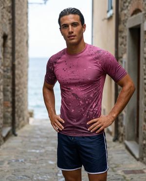 Men's Amaranth Riptide men's short-sleeve rashguards