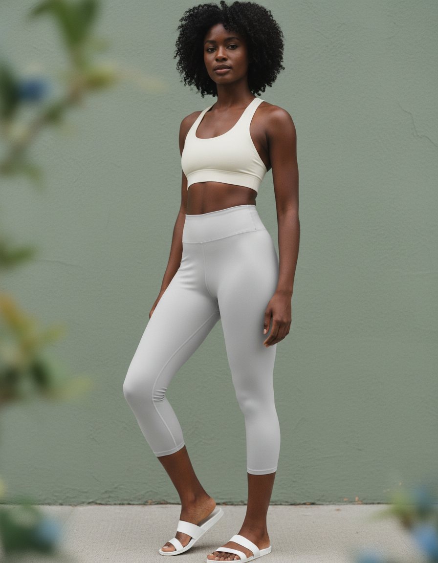 Capri-Yoga Leggings in Silver