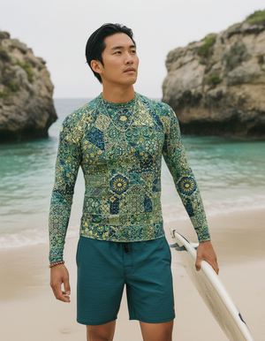 Men's Jelly Mint Riad men's short-sleeve rashguards