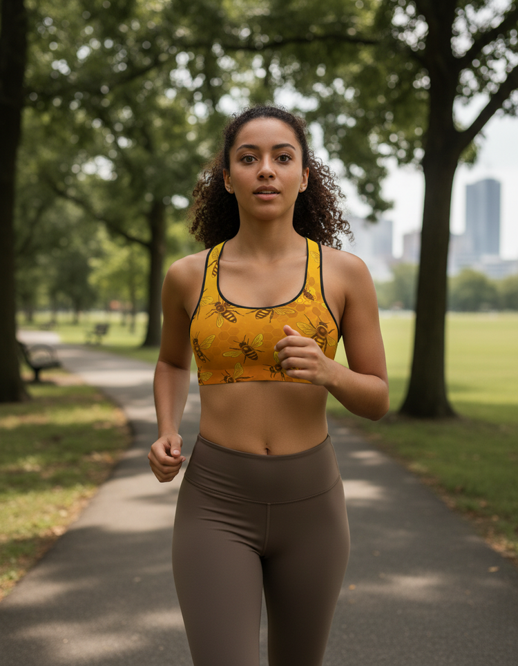 Wave Crest Bee Sports Bra