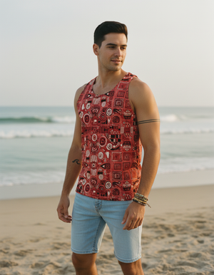Men's Fiery Red Seraph tank tops