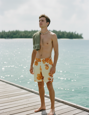 Citrus Orange Aroma men's swim trunks