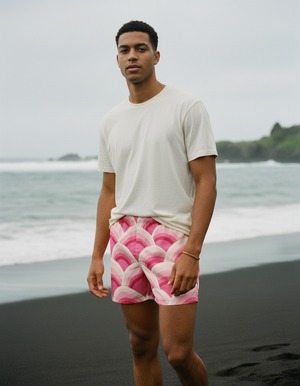 Hot Pink Riku Men's Swim Trunks Men's Swim Trunks — Dripper